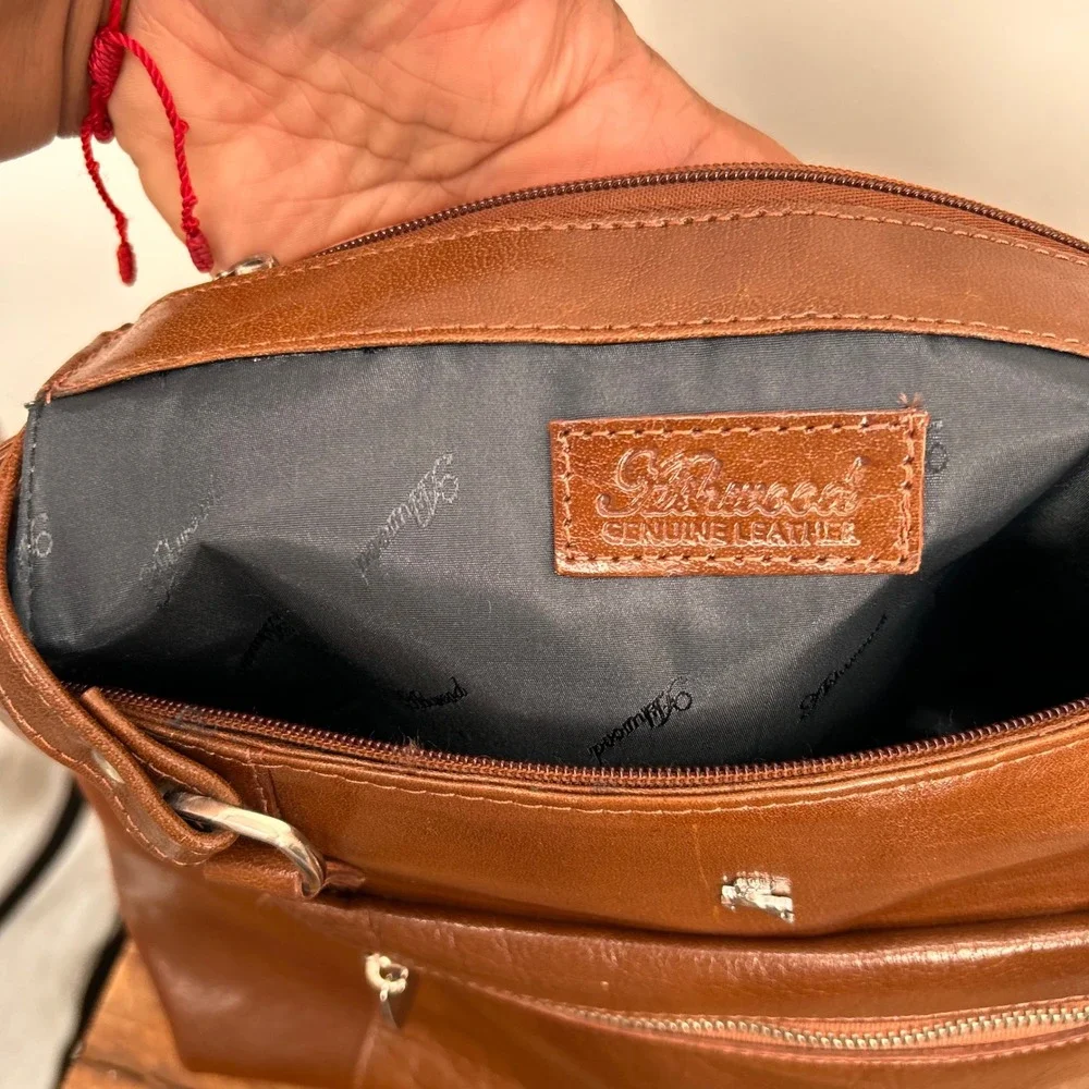 Ashwood Brown Genuine Leather Shoulder Tote Bag Silver Hardware Cognac